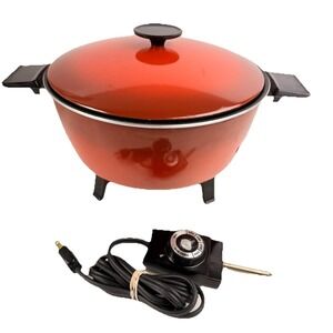 Vtg WEST BEND Country Kettle Electric Skillet Frypan Cooker Pot Casserole 5 Qt